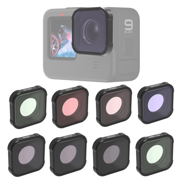 JSR KB Series STAR+MCUV+NIGHT+Diving Red+Diving Pink+ND8+ND16+ND32 Lens Filter for GoPro HERO10 Black / HERO9 Black-garmade.com