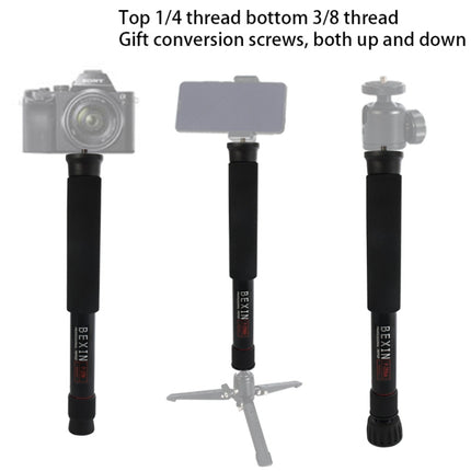 BEXIN P256A Portable Travel Outdoor DSLR Camera Aluminum Alloy Monopod Holder (Black)-garmade.com
