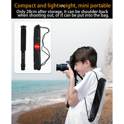 BEXIN P256A Portable Travel Outdoor DSLR Camera Aluminum Alloy Monopod Holder (Black)-garmade.com