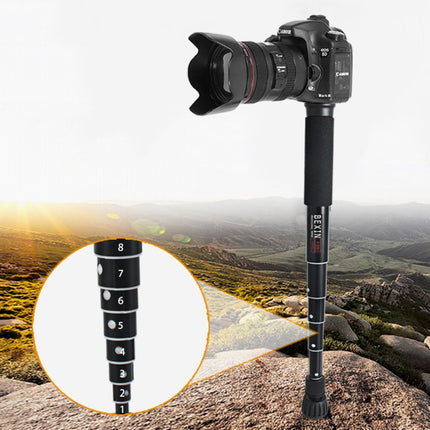 BEXIN P308C Portable Travel Outdoor DSLR Camera Aluminum Alloy Monopod Holder (Black)-garmade.com