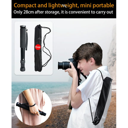 BEXIN P308 Portable Travel Outdoor DSLR Camera Aluminum Alloy Monopod Holder (Black)-garmade.com