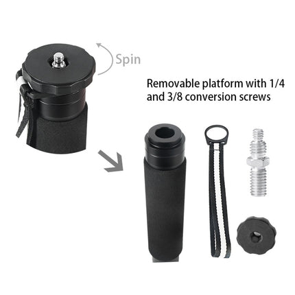 BEXIN P285-C Portable Travel Outdoor DSLR Camera Carbon Fiber Monopod Holder (Black)-garmade.com