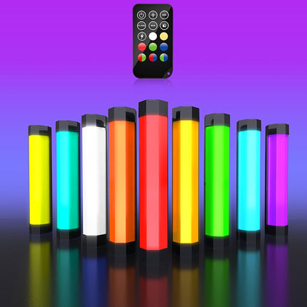LUXCeO RGB Colorful Photo LED Stick Video Light APP Control Adjustable Color Temperature Waterproof Handheld LED Fill Light with Remote Control(Black)-garmade.com