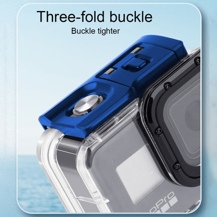 For GoPro HERO8 Black 45m Waterproof Housing Protective Case with Buckle Basic Mount & Screw & Floating Bobber Grip & Strap & Anti-Fog Inserts(Transparent)-garmade.com