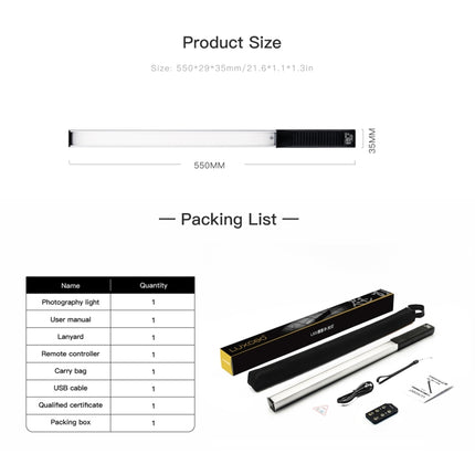 LUXCeO Q508S Dual Color Temperature 1000LM Photo LED Stick Video Light Handheld LED Fill Light Flash Lighting Lamp (Black)-garmade.com