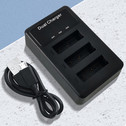 For Sony NP-BX1 LCD Display USB Triple Charger with USB Cable (Black)-garmade.com