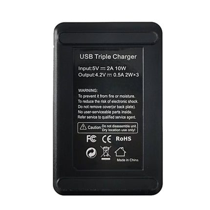 For Sony NP-BX1 LCD Display USB Triple Charger with USB Cable (Black)-garmade.com