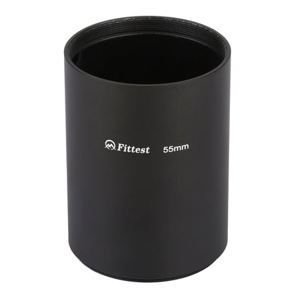 FITTEST 55mm Thread Type Straight Tube Full Metal Lens Hood Shade for Medium Telephoto Lens-garmade.com