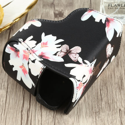 Flower Pattern PU Leather Camera Case for Sony A6000 / A6300 / A6400 / Nex 6 (Black)-garmade.com