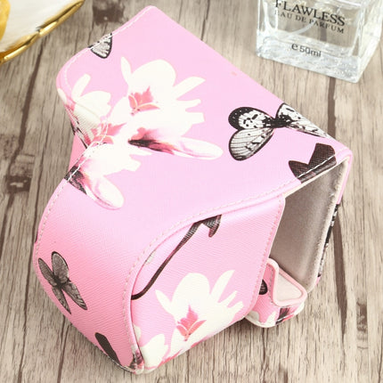 Flower Pattern PU Leather Camera Case for Sony A6000 / A6300 / A6400 / Nex 6 (Pink)-garmade.com