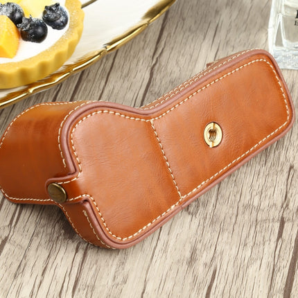1/4 inch Thread PU Leather Camera Half Case Base for Canon EOS 77D / 800D(Brown)-garmade.com