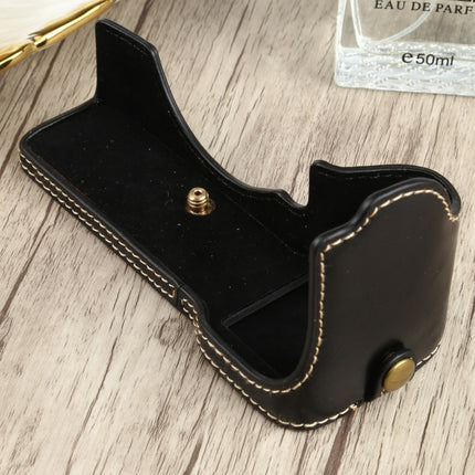 1/4 inch Thread PU Leather Camera Half Case Base for Sony ILCE-7C/A7C (Black)-garmade.com
