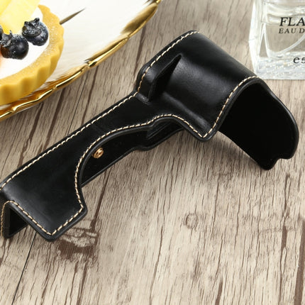 1/4 inch Thread PU Leather Camera Half Case Base for Sony ILCE-7C/A7C (Black)-garmade.com