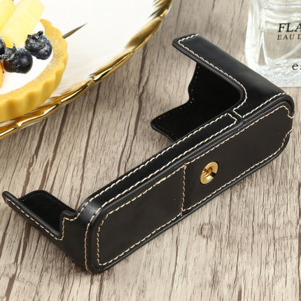 1/4 inch Thread PU Leather Camera Half Case Base for FUJIFILM XE4 (Black)-garmade.com