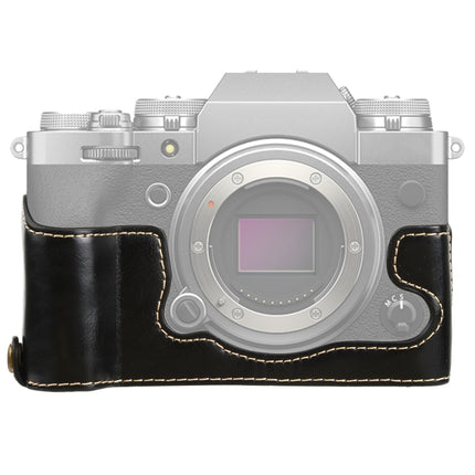 1/4 inch Thread PU Leather Camera Half Case Base for FUJIFILM X-T4 (Black)-garmade.com