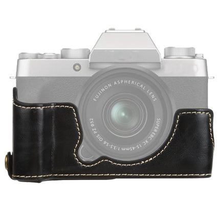 1/4 inch Thread PU Leather Camera Half Case Base for FUJIFILM XT200 (Black)-garmade.com
