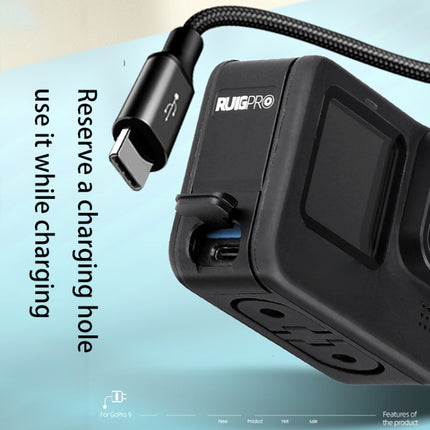 RUIGPRO Aluminum Alloy Battery Side Interface Cover for GoPro HERO10 Black / HERO9 Black (Black)-garmade.com