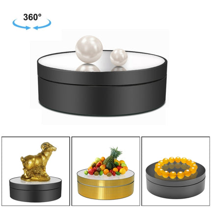 12cm 360 Degree Rotating Turntable Mirror Electric Display Stand Video Shooting Props Turntable, Load: 3kg (Black)-garmade.com