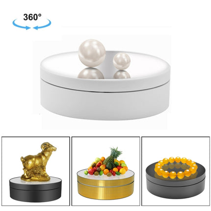 12cm 360 Degree Rotating Turntable Mirror Electric Display Stand Video Shooting Props Turntable, Load: 3kg (White)-garmade.com