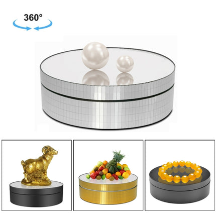 12cm 360 Degree Rotating Turntable Mirror Electric Display Stand Video Shooting Props Turntable, Load: 3kg (Silver)-garmade.com