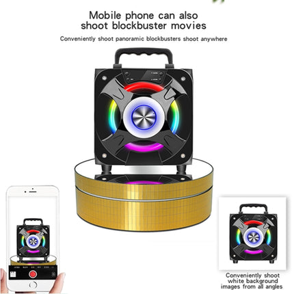 12cm 360 Degree Rotating Turntable Mirror Electric Display Stand Video Shooting Props Turntable, Load: 3kg (Gold)-garmade.com