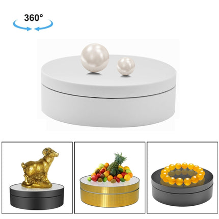 12cm 360 Degree Rotating Turntable Matte Electric Display Stand Video Shooting Props Turntable, Load: 3kg (White)-garmade.com