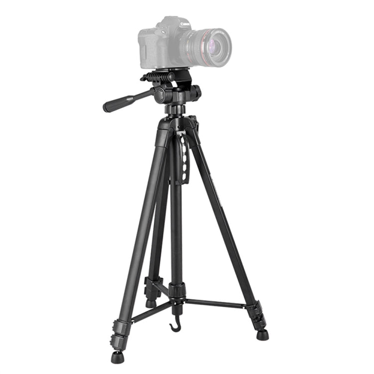 WeiFeng WT-3560 3-Section Folding Legs Live Broadcast Aluminum Alloy Tripod Mount (Black)-garmade.com