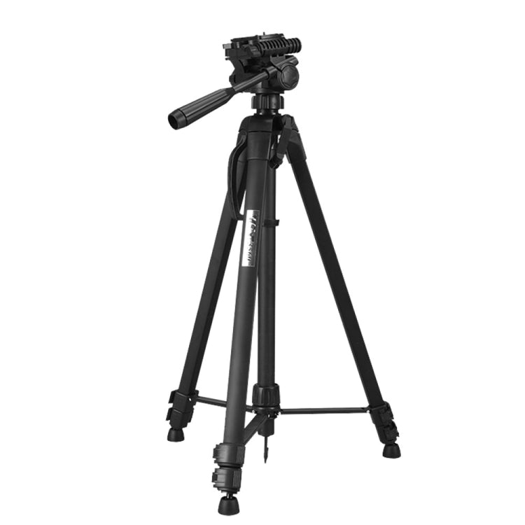 WeiFeng WT-3560 3-Section Folding Legs Live Broadcast Aluminum Alloy Tripod Mount (Black)-garmade.com