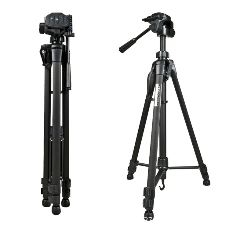 WeiFeng WT-3560 3-Section Folding Legs Live Broadcast Aluminum Alloy Tripod Mount (Black)-garmade.com