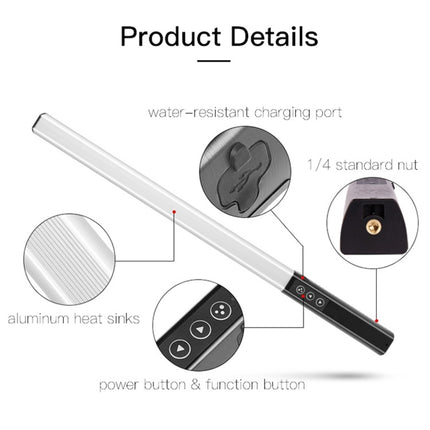 LUXCeO Q508A 8 Color Photo LED Stick Video Light Waterproof Handheld LED Fill Light Flash Lighting Lamp with Remote Control-garmade.com