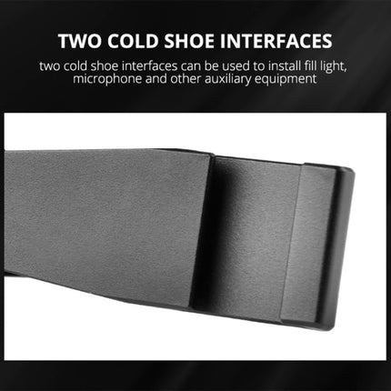 YELANGU A641 Cold Shoe to Dual Cold Shoe Mount Adapter Aluminum Alloy Extension Bracket (Black)-garmade.com
