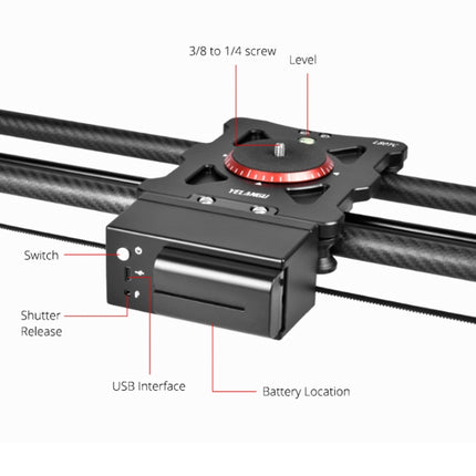 YELANGU L80TC 80cm Electrical Slide Rail Track with 2.4GHz Remote Control for SLR Cameras / Video Cameras (Black)-garmade.com