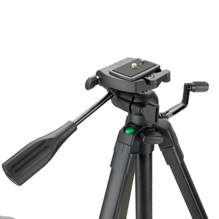 Fotopro X2 Lite 3-Section Folding Legs Tripod Mount with U-Shape Three-Dimensional Tripod Head & Phone Clamp for DSLR & Digital Camera, Adjustable Height: 53-157cm (Black)-garmade.com
