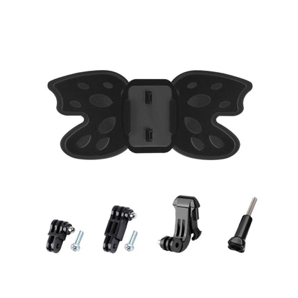 Butterfly Helmet Mount Adapter with 3-Way Pivot Arm & J-Hook Buckle & Long Screw for GoPro HERO10 Black / HERO9 Black / HERO8 Black /7 /6 /5 /5 Session /4 Session /4 /3+ /3 /2 /1, DJI Osmo Action, Xiaoyi and Other Action Cameras (Black)-garmade.com