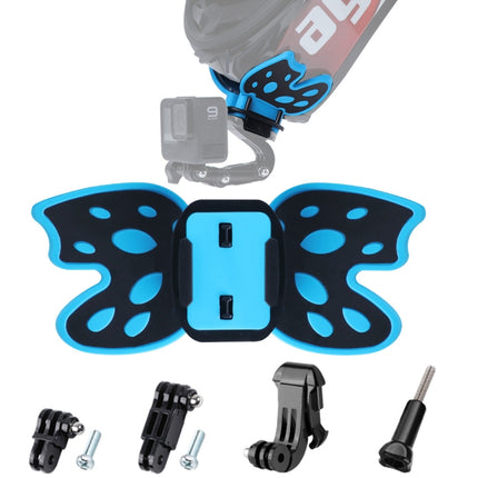 Butterfly Helmet Mount Adapter with 3-Way Pivot Arm & J-Hook Buckle & Long Screw for GoPro HERO10 Black / HERO9 Black / HERO8 Black /7 /6 /5 /5 Session /4 Session /4 /3+ /3 /2 /1, DJI Osmo Action, Xiaoyi and Other Action Cameras (Blue)-garmade.com