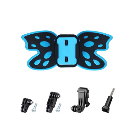 Butterfly Helmet Mount Adapter with 3-Way Pivot Arm & J-Hook Buckle & Long Screw for GoPro HERO10 Black / HERO9 Black / HERO8 Black /7 /6 /5 /5 Session /4 Session /4 /3+ /3 /2 /1, DJI Osmo Action, Xiaoyi and Other Action Cameras (Blue)-garmade.com