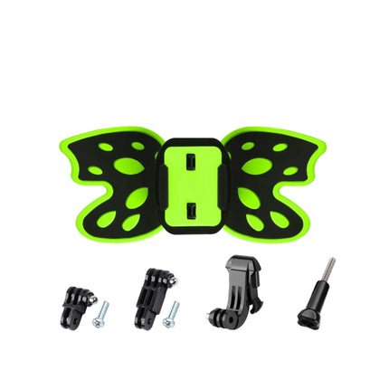 Butterfly Helmet Mount Adapter with 3-Way Pivot Arm & J-Hook Buckle & Long Screw for GoPro HERO10 Black / HERO9 Black / HERO8 Black /7 /6 /5 /5 Session /4 Session /4 /3+ /3 /2 /1, DJI Osmo Action, Xiaoyi and Other Action Cameras (Fluorescent Green)-garmade.com
