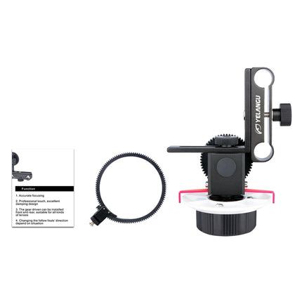 YELANGU F0 Camera Follow Focus with Gear Ring Belt for Canon / Nikon / Video Cameras / DSLR Cameras (Red)-garmade.com