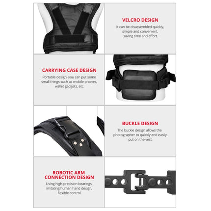 YELANGU B200-C1 Dual Shock-absorbing Arm Stabilizer Vest Camera Support System for DSLR & DV Digital Video Cameras (Black)-garmade.com