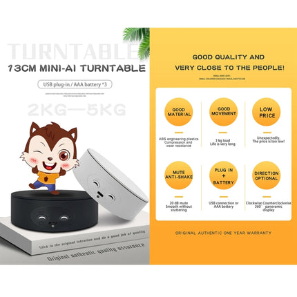 13cm Xiaoai Electric Rotating Turntable Display Stand Video Shooting Props Turntable (White)-garmade.com