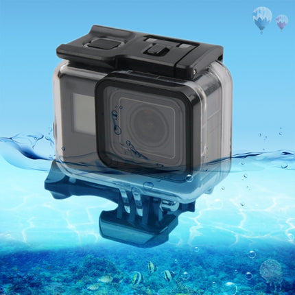 45m Waterproof Housing Protective Case + Touch Screen Back Cover for GoPro NEW HERO /HERO6 /5, with Buckle Basic Mount & Screw, No Need to Remove Lens (Transparent)-garmade.com