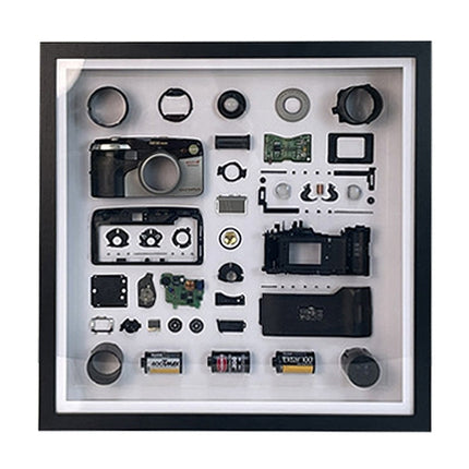 Non-Working Display 3D Mechanical Film Camera Square Photo Frame Mounting Disassemble Specimen Frame, Model: Style 1, Random Camera Model Delivery-garmade.com