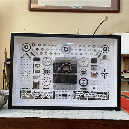 Non-Working Display 3D Mechanical Film Camera Square Photo Frame Mounting Disassemble Specimen Frame, Model: Style 1, Random Camera Model Delivery-garmade.com