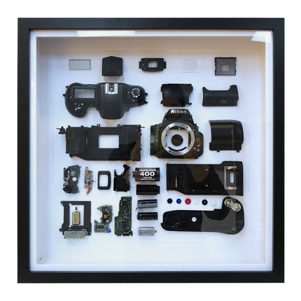 Non-Working Display 3D Mechanical Film Camera Square Photo Frame Mounting Disassemble Specimen Frame, Model: Style 3, Random Camera Model Delivery-garmade.com