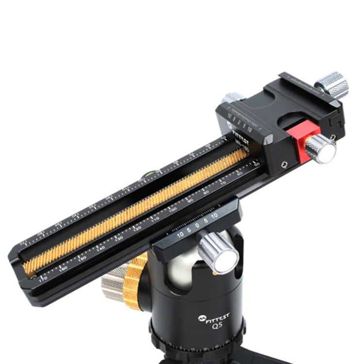 FITTEST 180mm Precision Aluminium 2-way Macro Rail Slider Tripod Head Quick Release Plate Holder-garmade.com