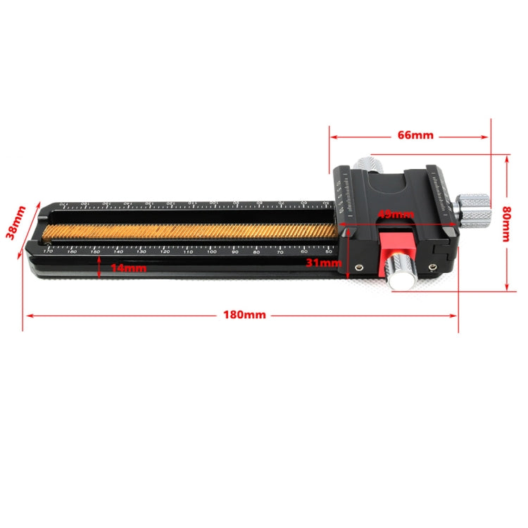 FITTEST 180mm Precision Aluminium 2-way Macro Rail Slider Tripod Head Quick Release Plate Holder-garmade.com