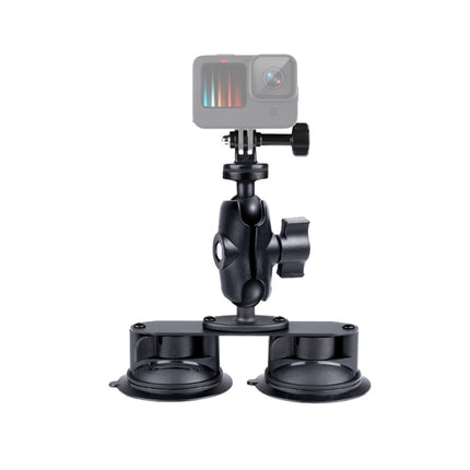 Dual Suction Cup Mount Holder with Tripod Adapter & Screw & Phone Clamp & Anti-lost Silicone Net for GoPro HERO10 Black / HERO9 Black / HERO8 Black / HERO7 /6 /5, DJI Osmo Action, Insta360 One R and Other Action Cameras, Smartphones(Black)-garmade.com