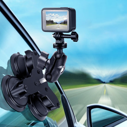 Dual Suction Cup Mount Holder with Tripod Adapter & Screw & Phone Clamp & Anti-lost Silicone Net for GoPro HERO10 Black / HERO9 Black / HERO8 Black / HERO7 /6 /5, DJI Osmo Action, Insta360 One R and Other Action Cameras, Smartphones(Black)-garmade.com