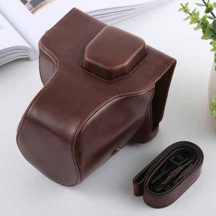 Full Body Camera PU Leather Case Bag with Strap for FUJIFILM X-T3(Coffee)-garmade.com