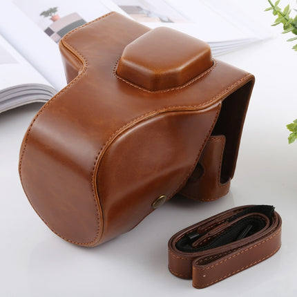 Full Body Camera PU Leather Case Bag with Strap for FUJIFILM X-T3(Brown)-garmade.com
